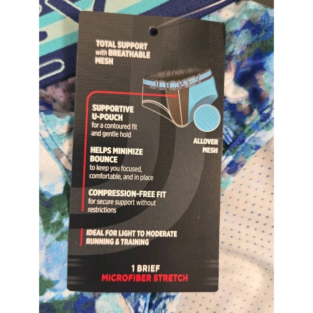Jockey Sport Underwear 2XL Brief Stability Pouch Microfiber Blue Lot of 2